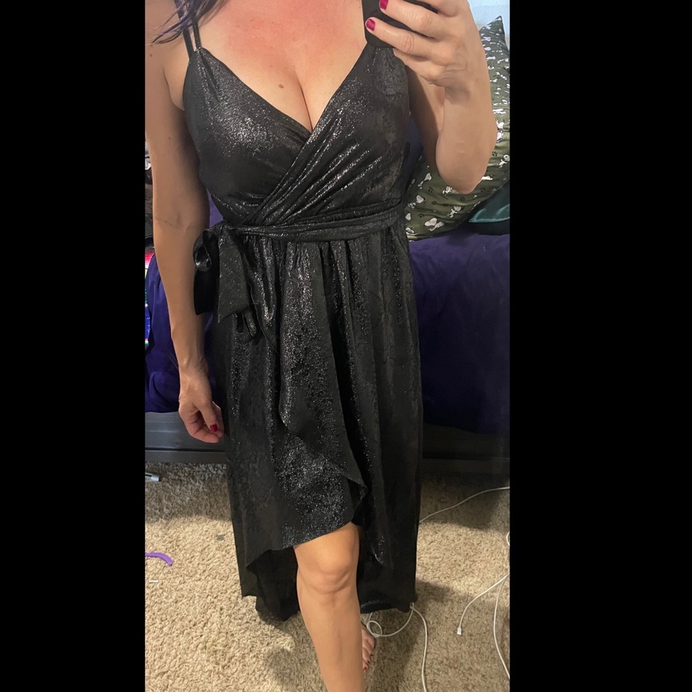 Metallic snakeskin dress.